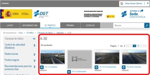 Cómo consultar las Cámaras de tráfico DGT para ver el estado de carreteras y el tráfico de los coches 17 camaras de albacete