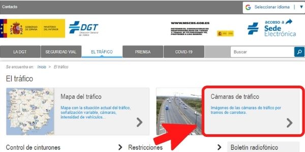 Cómo consultar las Cámaras de tráfico DGT para ver el estado de carreteras y el tráfico de los coches 14 click en camaras de trafico