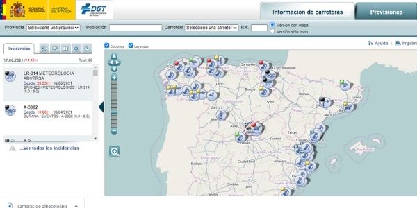 Cómo consultar las Cámaras de tráfico DGT para ver el estado de carreteras y el tráfico de los coches 19 mapa de trafico de la dgt