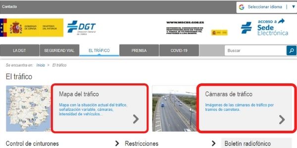 Cómo consultar las Cámaras de tráfico DGT para ver el estado de carreteras y el tráfico de los coches 13 opciones de trafico