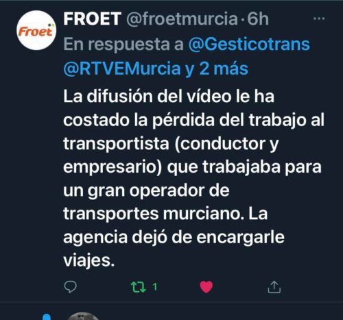 Despedido el camionero del vídeo encerrado en la jaula. La agencia dejó de encargarle viajes. 3 209377186 1056889891384914 3988855549563118276 n
