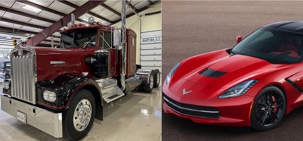 this beautiful 1965 kenworth w900a semi truck just sold for 2024 corvette sting 1